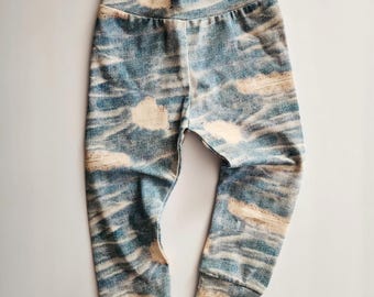 Organic Faux Distressed Denim Joggers