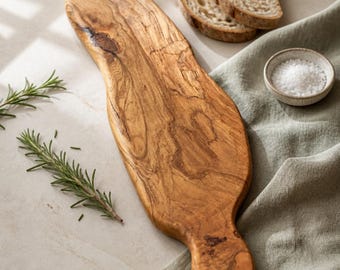 Servierbrett aus Olivenholz Handarbeit | Rustikales Käse Brett | Charcuterie Brett | Perfektes Geschenk