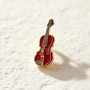 Music Teacher Gift Violin Pin Red Enamel Brooch String Instrument Badge Orchestra Accessory for Jacket Backpack Musicians musician gift