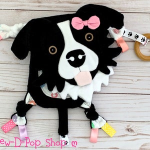 Border Collie Baby Toy Plush Mini Pop Lovey