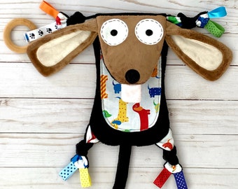 Teckel Hond Mini Babydier Lovey Sensory Toy Buddy