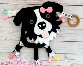 Bordercollie babyspeelgoed pluche minipop Lovey