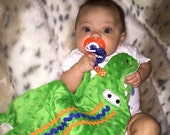 Florida Gator Baby Custom Lovey Blanket with Pacifier