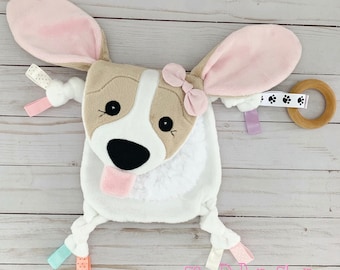 Corgi Baby Mini Animal Lovey biologische ring bijtspeeltje Play Friend