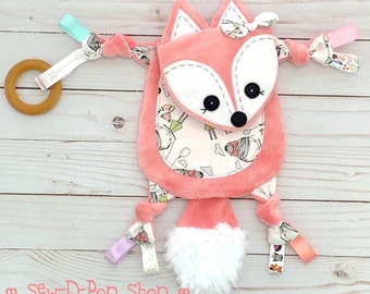 Fox pluche sensorisch babyspeeltje Mini Lovey