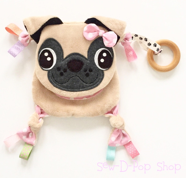 Jouet sensoriel pour bébé modèle chien - Créatrice ETSY : SewDPopShop