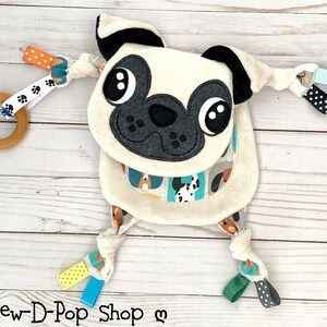 Pug Bebe Mini Lovey Dientes Organico Anillo Organico Snuggle Etsy