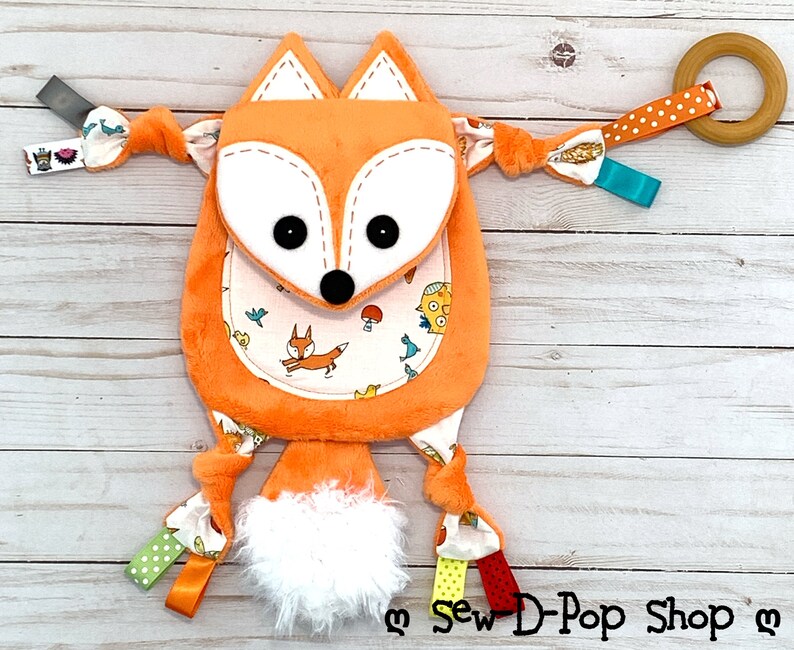 Jouet sensoriel pour bébé modèle renard - Créatrice ETSY : SewDPopShop