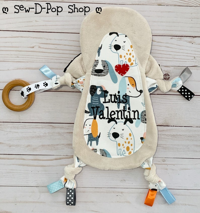 Pug Baby Mini Lovey Teething Organic Ring Toy Snuggle Friend Etsy