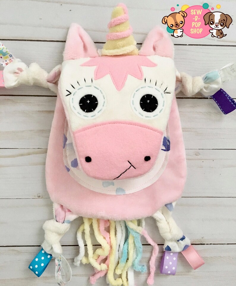 Unicorn Mini Baby Lovey Blanket Cuddle Sensory Play Keepsake Etsy