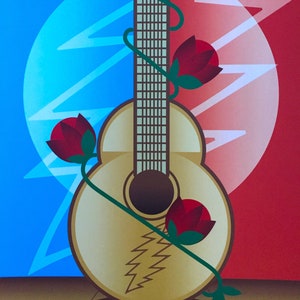 Scarlet Begonias Grateful Dead Digital Art Print