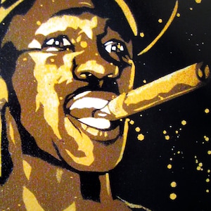 MIchael Jordan Cigar Stencil Art Print