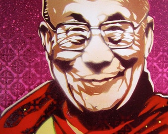 Dalai Lama Stencil Art Print