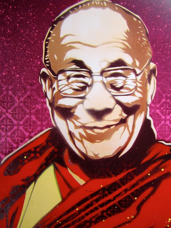 Dalai Lama Stencil Art Print