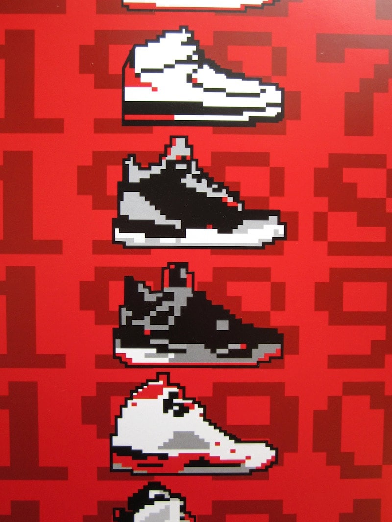 Air Jordan 8 Bit Sneaker Digital Print Etsy