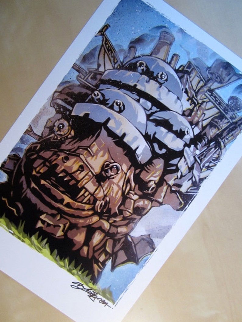 Howl s Moving Castle Stencil Art Print Etsy