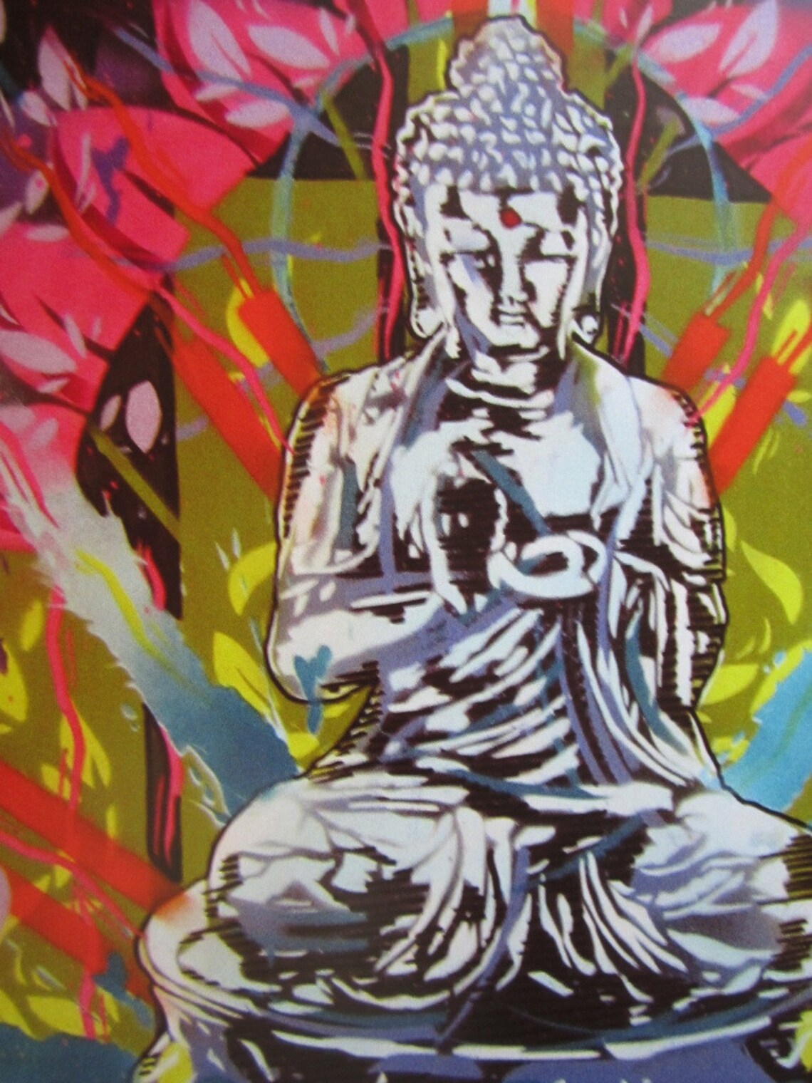 Meditating Buddha Stencil Art Print - Etsy