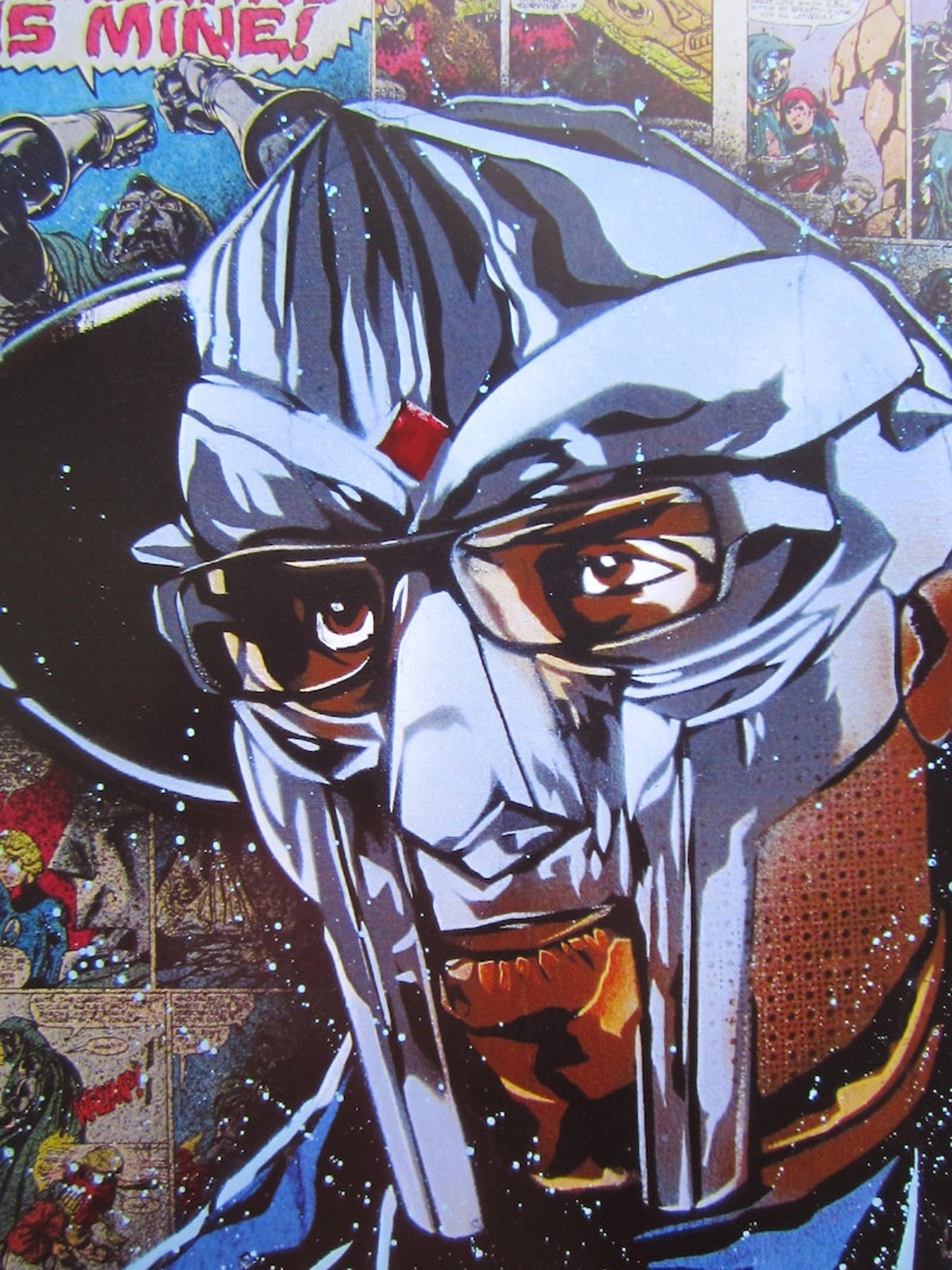 Mf Doom Comic Book Stencil Art Print Etsy mf-doom-comic-book-stencil-art-print-etsy