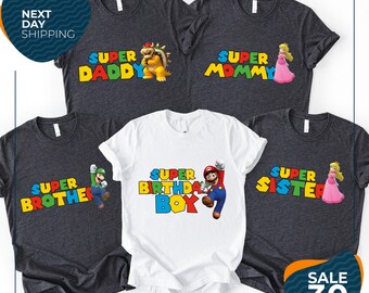 Custom Super Mario Birthday Shirt | Super Mario Shirt | Mario Family Shirts | Mario Family Birthday Shirts | Mario Shirt | Mario Shirt