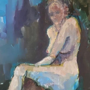 Original Oil Painting-Figurative art-Female nude-Affordable wall art-Modern-Contemporary decor-Interior decor