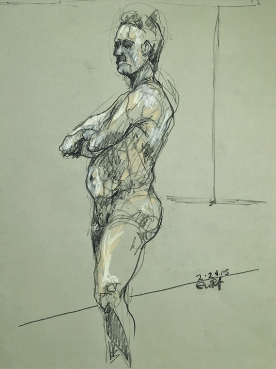 Life drawing in charcoal