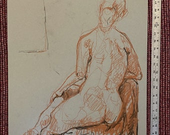 Original Art-Figure Drawing-Charcoal drawing-Reclining female nude-Human form-Figurative-Affordable art-Interior decor-Home decor-Fine art