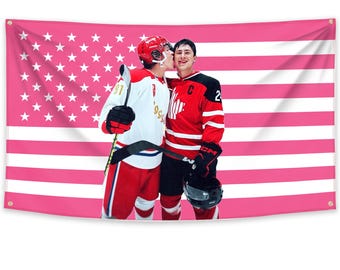 Pink Rivalry Romance Flag – Fan Art Couple Banner – Aesthetic Pink American Flag Wall Decor Room Decor