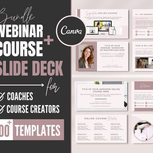 Webinar and Course Slide Deck | Canva Presentation Templates | Online Course Slides | Masterclass & Workshop Bundle | Marketing Pitch Deck