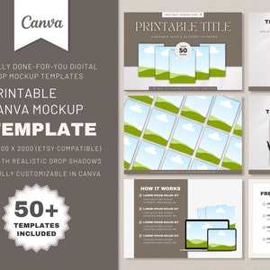 Etsy Listing Mockup, Canva Listing Template, Digital Product Mockup, Sell on Etsy, Planner Mockup, Canva Mockup Template, Etsy Mockup Bundle