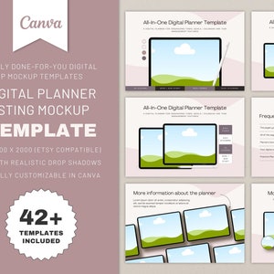 Digital Planner Listing Mockup: Canva Template (42+ Templates)