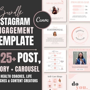 Instagram Template for Coaches ~ Canva Templates for Post, Story, and Highlight Covers ~ Social Media Posts for Health & Wellness Businesses