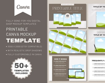 Etsy Listing Mockup, Canva Listing Template, Digital Product Mockup, Sell on Etsy, Planner Mockup, Canva Mockup Template, Etsy Mockup Bundle