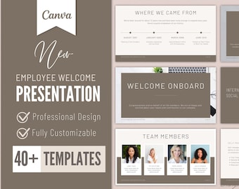 Employee Onboarding Presentation: Canva Welcome Template (40 Slides)