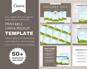 Etsy Listing Mockup Template: Canva Shop Mockup Bundle (Digital Download)