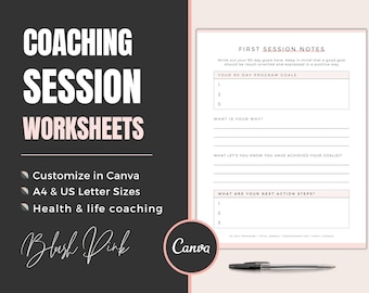 Coaching Session Worksheet Templates: Canva Forms (Digital Download)