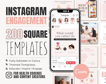 Instagram Template for Coaches ~ Canva Templates for Posts ~ Social Media Posts for Health & Wellness Businesses