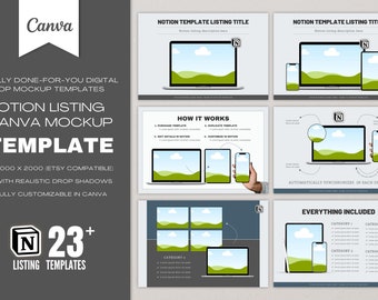 Paquete de maquetas de Notion: maquetas de anuncios de Canva (más de 24 plantillas)