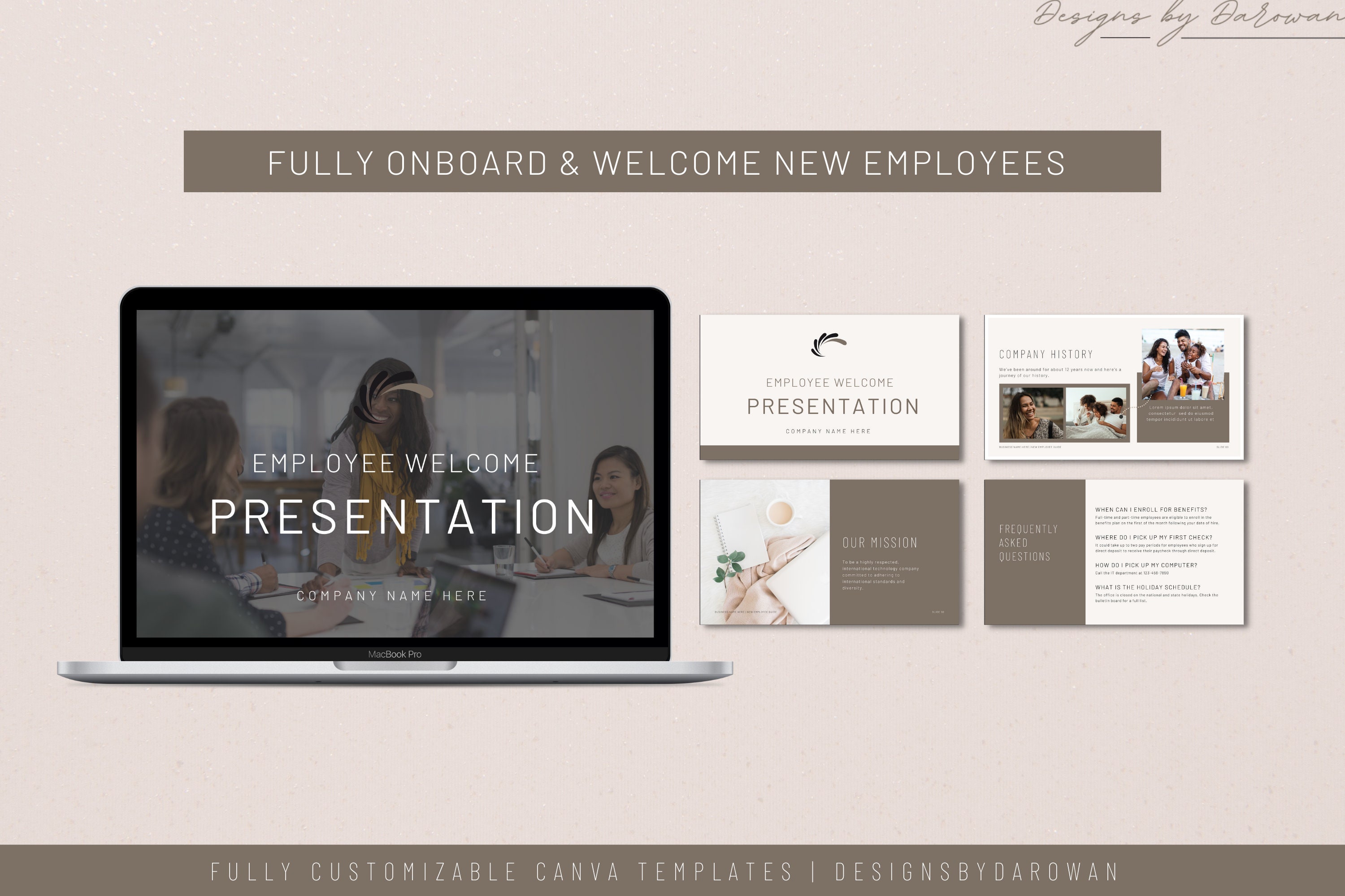 Employee Onboarding Presentation: Canva Welcome Template (40 Slides) - Etsy