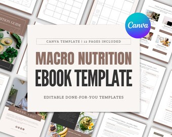 Plantilla de Canva para ebook de Macronutrición: Entrenadores de Salud y Fitness (12 páginas)