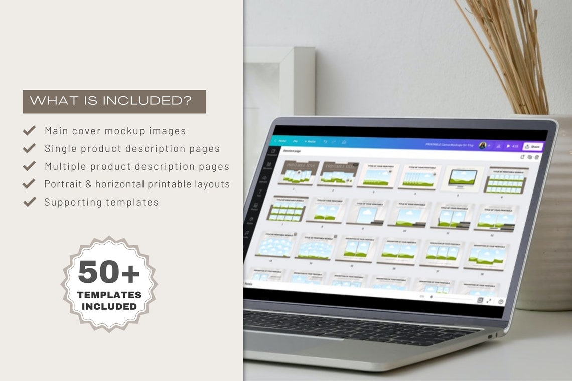 Etsy Listing Mockup Canva Listing Template Digital Product Etsy
