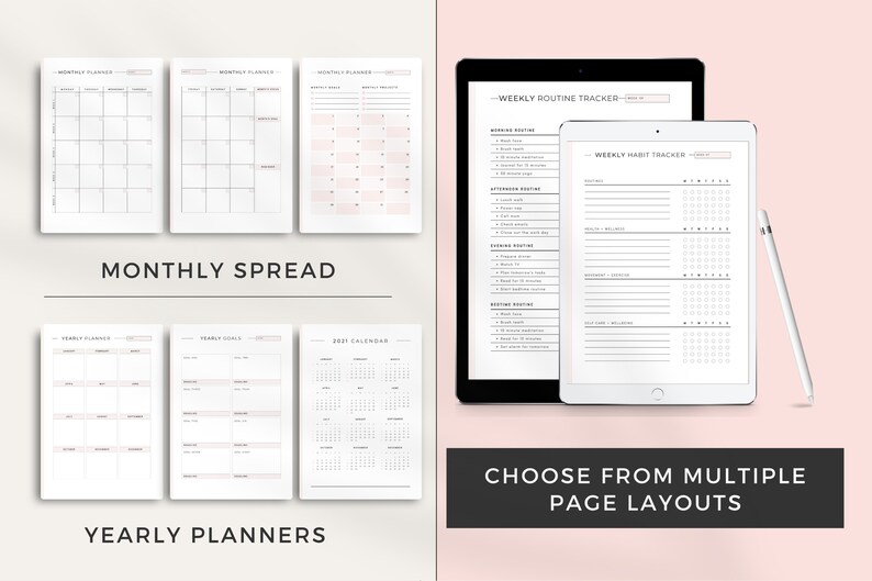 Editable Planner Template Canva Minimalist Planner Printable Undated Planner Daily, Weekly, Monthly, Yearly, Goal Calendar, Finance image 6