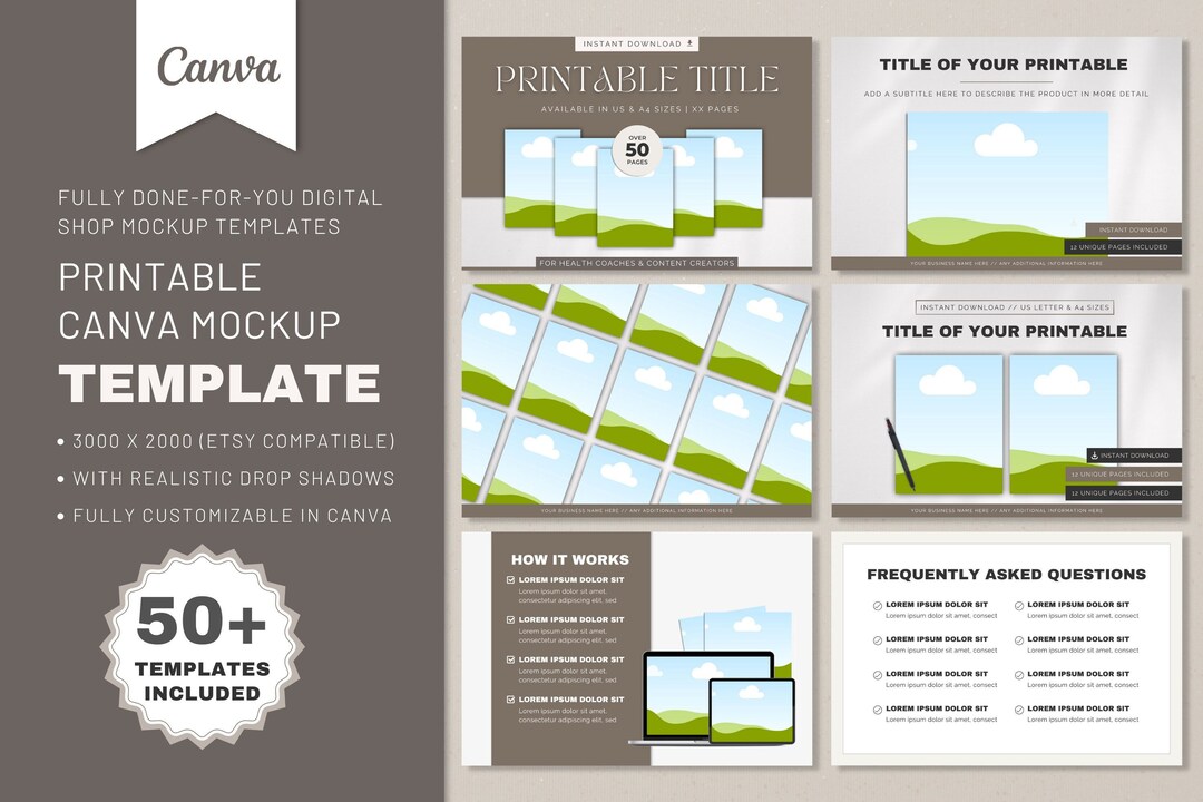 Etsy Listing Mockup Canva Listing Template Digital Product Mockup Etsy Listing Mockup Canva Listing Template Digital Product Mockup