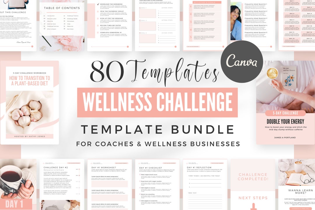 Wellness Challenge Template Challenge Ebook/workbook Canva Coaches