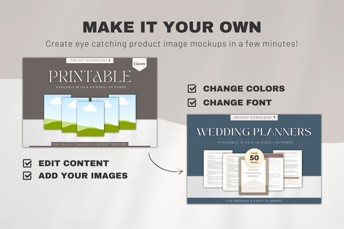Etsy Listing Mockup Canva Listing Template Digital Product Etsy