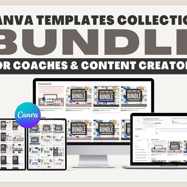 Canva Template Mega Bundle for Coaches | Coaching Business Bundle | Ebook, Workbook | Client Onboarding | Coaching Business Template Hub