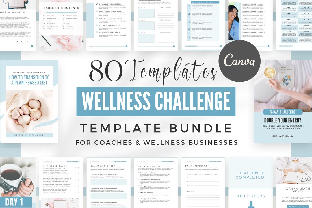 Wellness Challenge Template Challenge Ebook/workbook Canva - Etsy