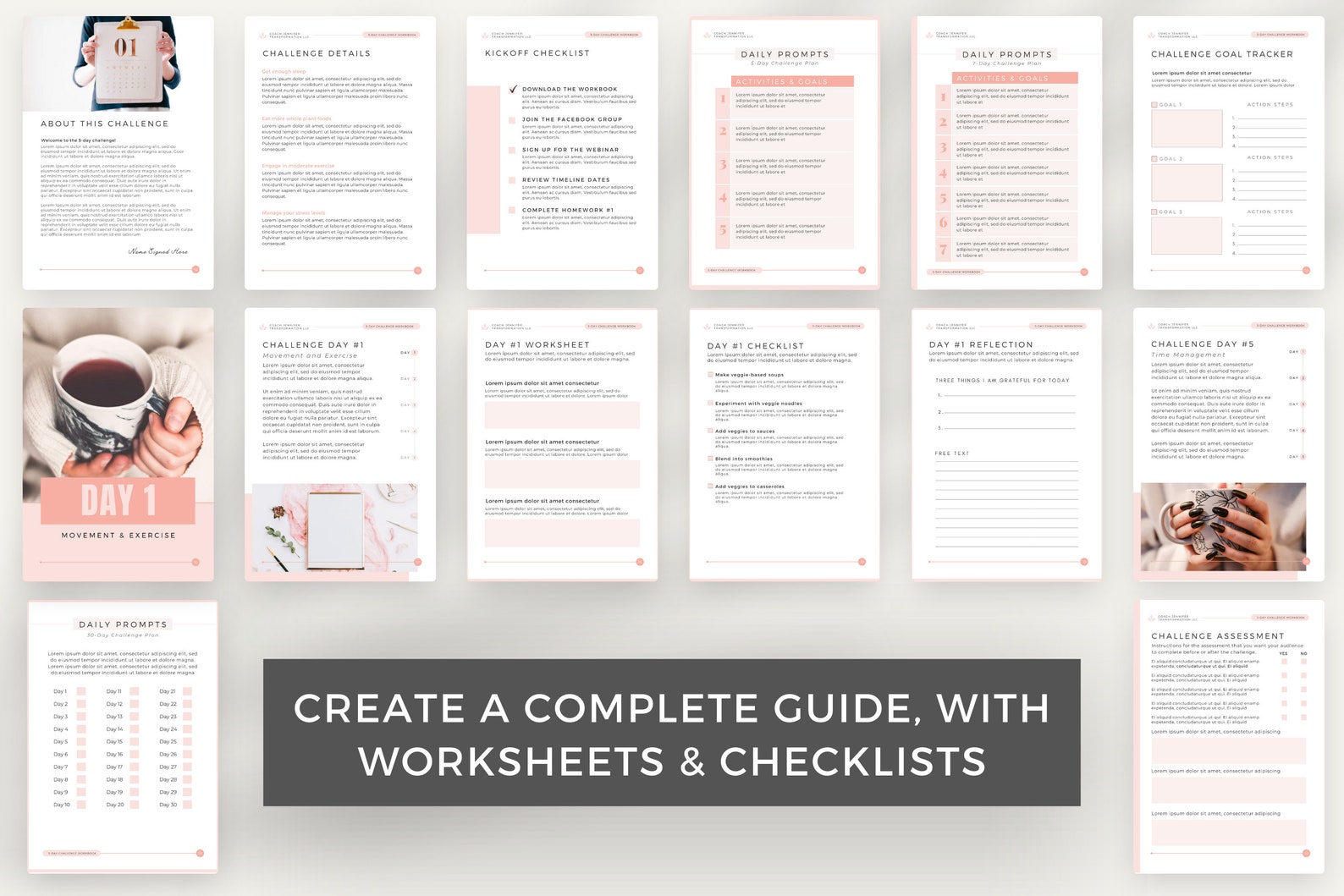 Wellness Challenge Template Challenge Ebook/workbook Canva | Etsy
