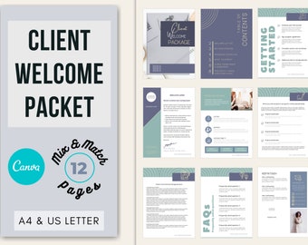 Client Welcome Packet Canva Template | Health Coach | Wellness Coach | Editable Template | Welcome letter | On boarding kit | Welcome kit