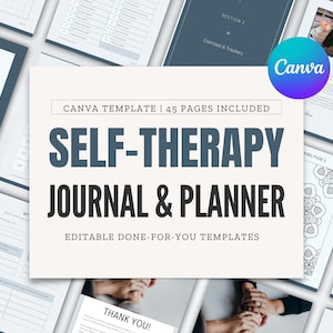 Self-Improvement Journal & Worksheets | Canva Templates | Therapist Worksheet| Anxiety Worksheets | Therapy Tools | Mental Health Resources