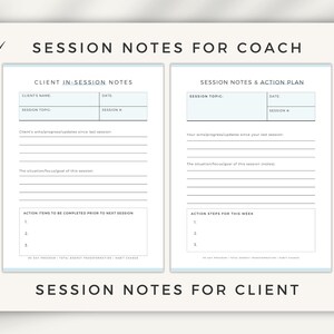 Coaching Worksheet Templates Editable Canva Forms Client Session Note ...